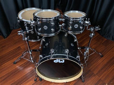 Dw Drums Collectors Pure Maple Ssc Black Ice 4pc Drum Set Dales Drum