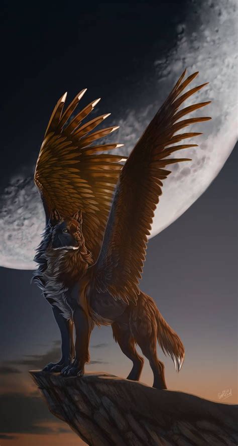 Walking On The Moon By Wolfroad Fantasy Wolf Mythical Creatures Art