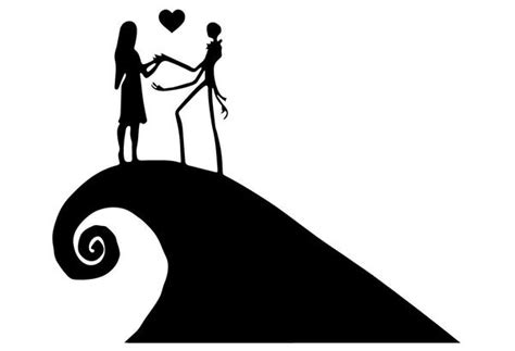 Jack And Sally Silhouette At Getdrawings Free Download