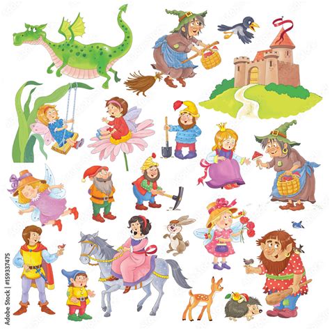 Big Collection Of Fairy Tale Characters Fairy Tale Coloring Book