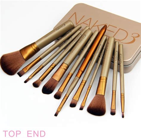 Hot 2016 New Professional 12pcs Naked 3 Makeup Brushes Essential Kit Foundation Powder Make Up