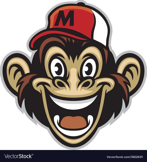 Cartoon Cheerful Monkey Face Royalty Free Vector Image