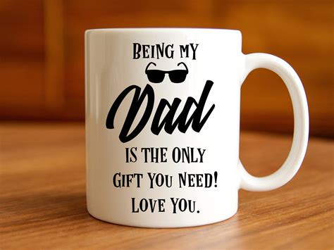 A Dad Mug White Ceramic Coffee Mug With Sayings White Etsy