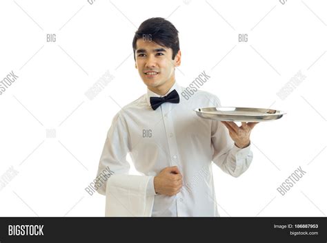 Charming Young Waiter Image And Photo Free Trial Bigstock