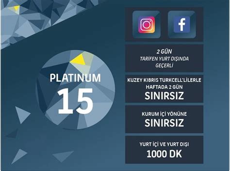 Platinum 15GB Paketi Faturalı Paket Detay Kuzey Kıbrıs Turkcell