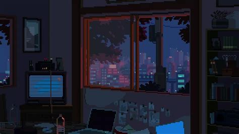 Pixel Night Room Live Wallpaper Wallpaperwaifu