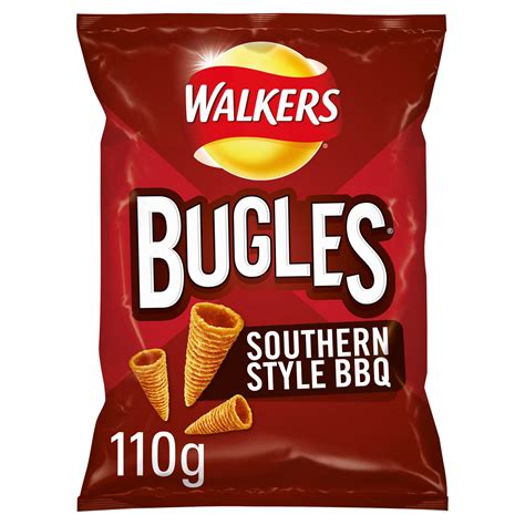 Walkers Bugles Southern Style Bbq Snacks 110g Sharing Crisps