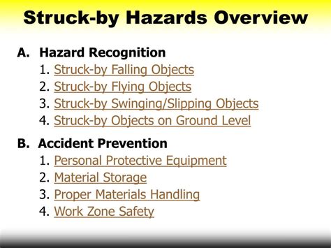 Ppt Big Four Construction Hazards Struck By Hazards Powerpoint