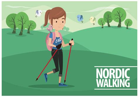 Free Female Nordic Walking Vector 144028 Vector Art At Vecteezy