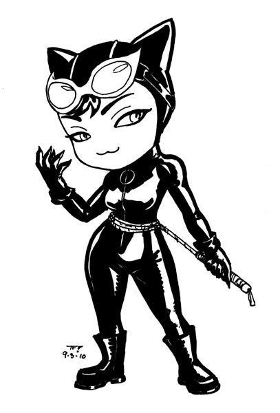 Catwoman Chibi 9 10 Chibi Catwoman Character Art