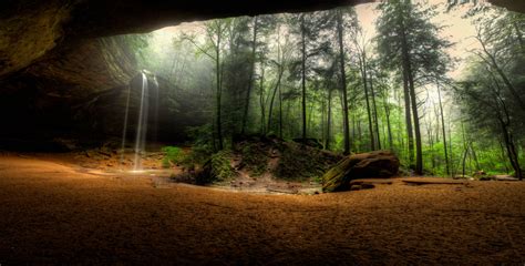 The Cave In The Forest Watch The Amazing Natural Landscapes Wallpaper