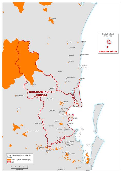Brisbane North Qld Primary Health Network Phn Map Socioeconomic