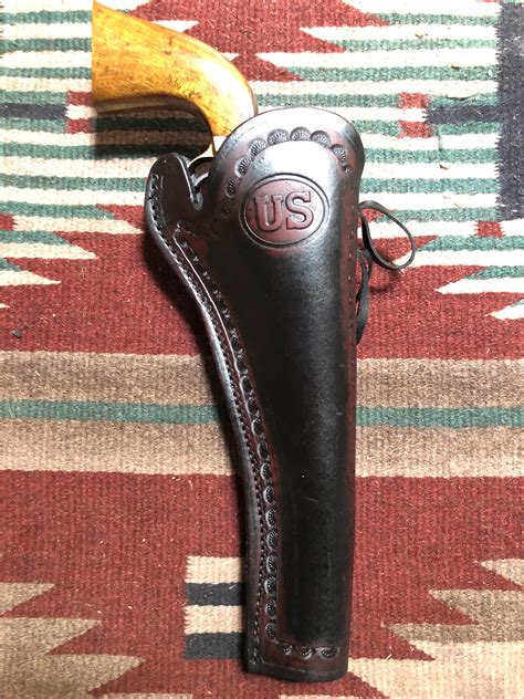 Western Leather Holster Fits Remington 1858 Colt 1860 Army Etsy Uk