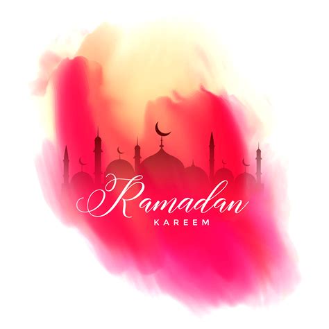 Ramadan Kareem Watercolor Background Design Download Free Vector Art