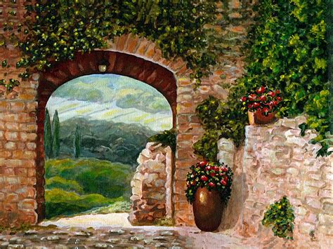 Tuscan Landscapes Printed Tile Murals Tuscan Landscaping Landscape