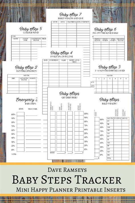 Baby Steps Tracker Printable Planner Pages For The Mini Happy Planner