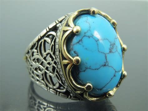 Turkish Handmade Jewelry 925 Sterling Silver Turquoise Stone Etsy