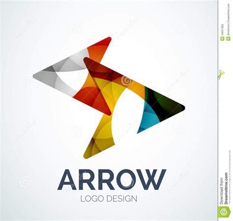 Arrow Icon Logo Design Made Of Color Pieces Stock Vector Image 44847983