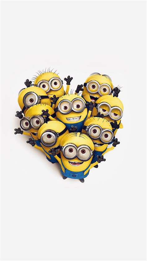 Minions Love Heart Cute Film Anime Art Iphone Wallpapers Free Download