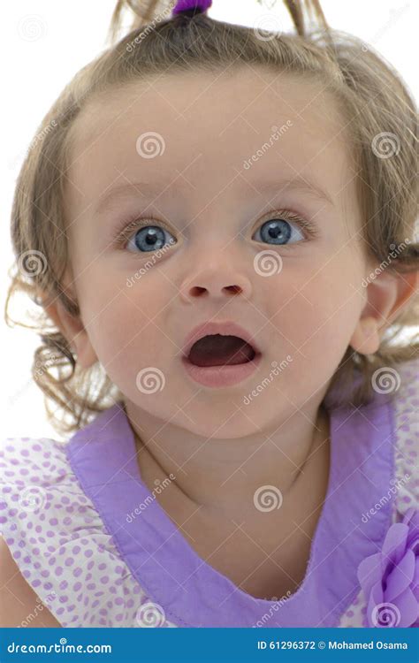 Adorable Young Caucasian Girl Looking Up Stock Photo Image Of Beauty