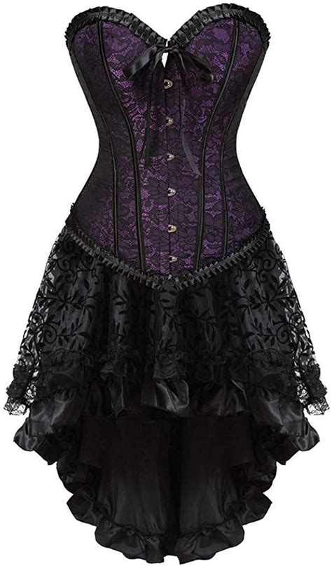 Zhitunemi Women Halloween Costume Gothic Victorian Corsets Burlesque Dresses Moulin