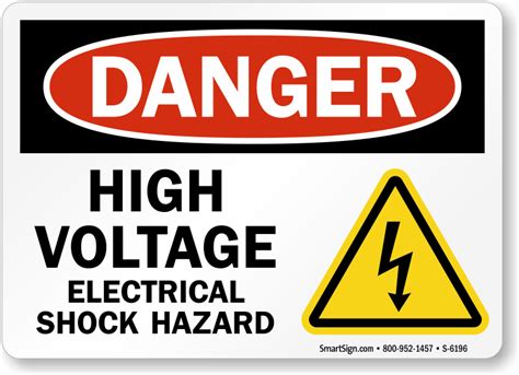 High Voltage Electrical Shock Hazard Sign OSHA Compliant SKU S 6196