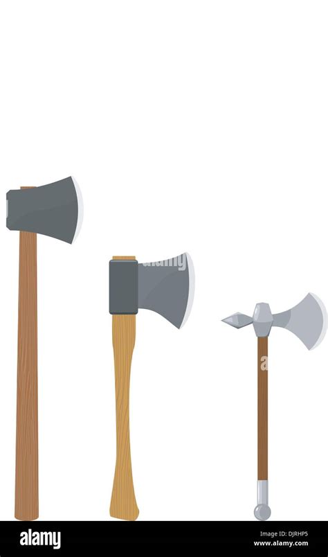 Set Of Vector Illustrations Of Axes Stock Vector Image Art Alamy