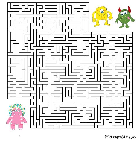 Maze Help The Monster Find Its Friend Printable Mazes Monster