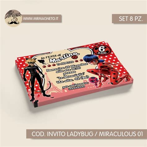 Inviti Festa Ladybug Miraculous 01