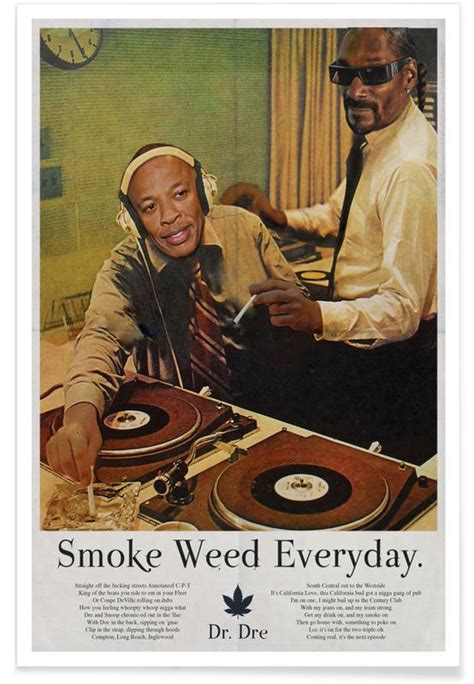 Smoke Weed Every Day Snoop Dogg Póster Juniqe