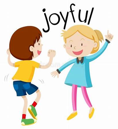 Joyful Word Freudig Vocabulaire Anglais Clipart Vocabulary