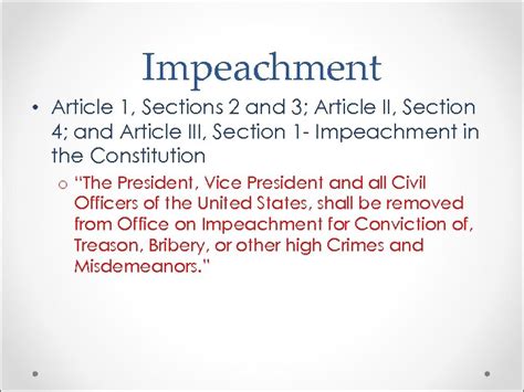 Unit 7 Part 3 Impeachment Impeachment