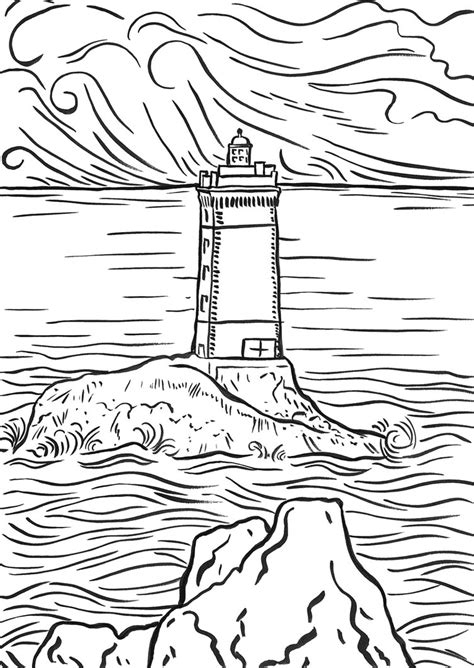 Super coloring collection for adults. Free Printable Lighthouse Coloring Pages For Kids