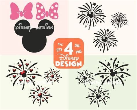 Disney Fireworks Svg Mickey Fireworks Svg Minnie Mouse Head Etsy