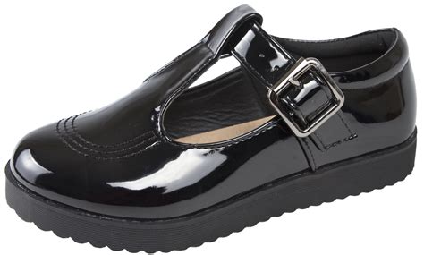 Girls Black School Shoes Chunky Platforms Flat Sole Flatforms Kids