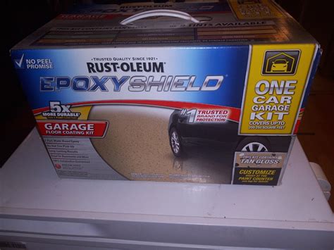 Rust Oleum Epoxyshield 2 Part Tan Gloss Garage Floor Epoxy Kit 1