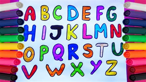Como Dibujar Y Colorear El Abecedario O Alfabeto Dibujos Para Niños Youtube