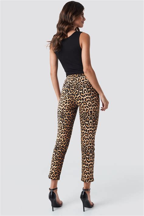 Leopard Denim Pants Multicolor Na