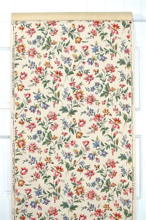 1900s Antique French Wallpaper By Hannahs Treasures French Wallpaper