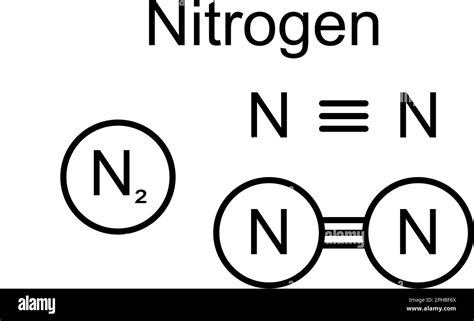 Modelo Molecular De Molécula Química De Nitrógeno N2 Con Un Vector De
