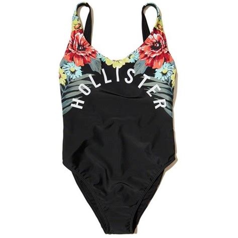 Hollister Graphic High Leg One Piece Swimsuit 310 Hkd Liked On