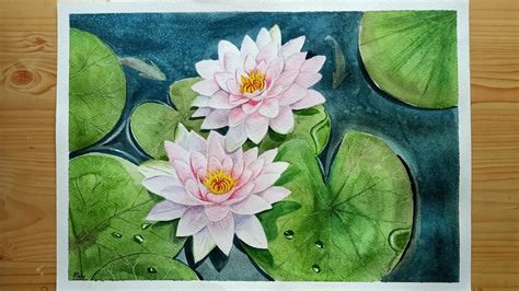Watercolor Painting Water Lilly Time Lapse Youtube
