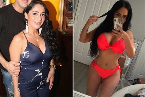 jersey shore s angelina pivarnick shows off curves in hot pink bikini after boob job butt lift