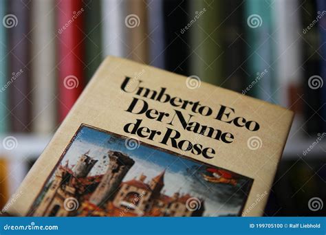 Closeup Of Isolated Umberto Eco Bestseller Name Of The Rose Book Cover Editorial Image Image