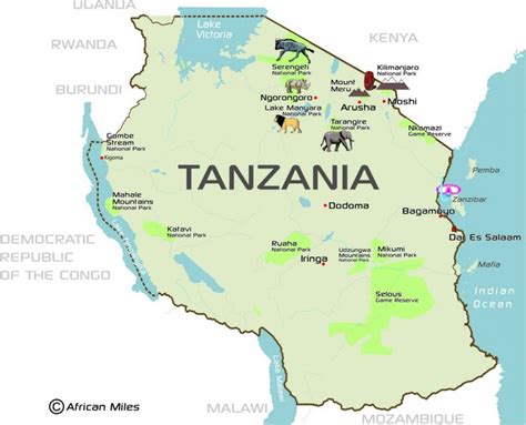 Tanzania North Map Tanzania Kilimanjaro Kaarten