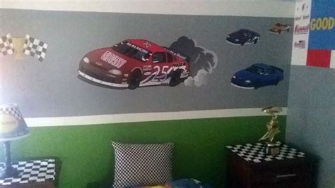 Race Track Speedway Mural Decals Great Boys Room Mural Idea