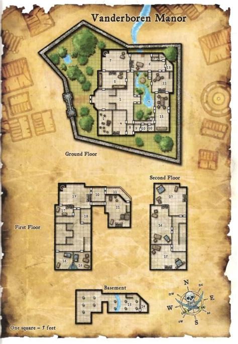 Image Result For Dandd Manor House Map Layout Dandd Map Dungeon Maps