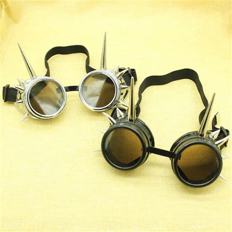 retro welding cyber round goggles goth steampunk style cosplay antique spikes buy at the price