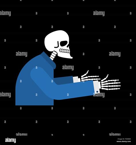 Skeleton In Business Suit Isolated Vector Illustration Stock Vector