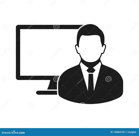 Computer User Icon Stock Vector Illustration Of Office 150866109